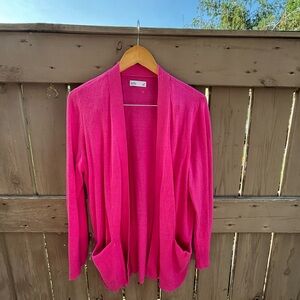 Croft & Barrow Pink Open-Front Cardigan Sweater